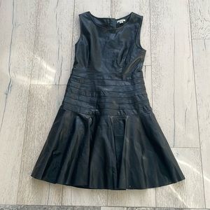 Black leather dress